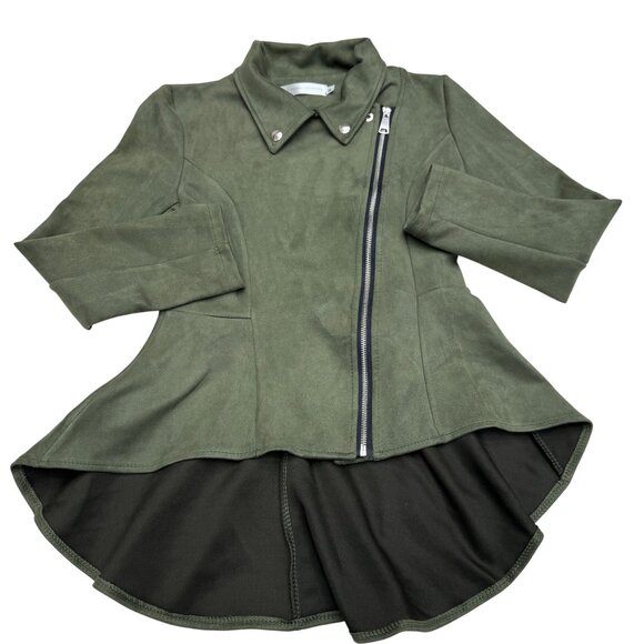 The Porter Collective Jackets & Blazers - The Porter Collective Women's Faux Suede Zip Green Jacket, Size S